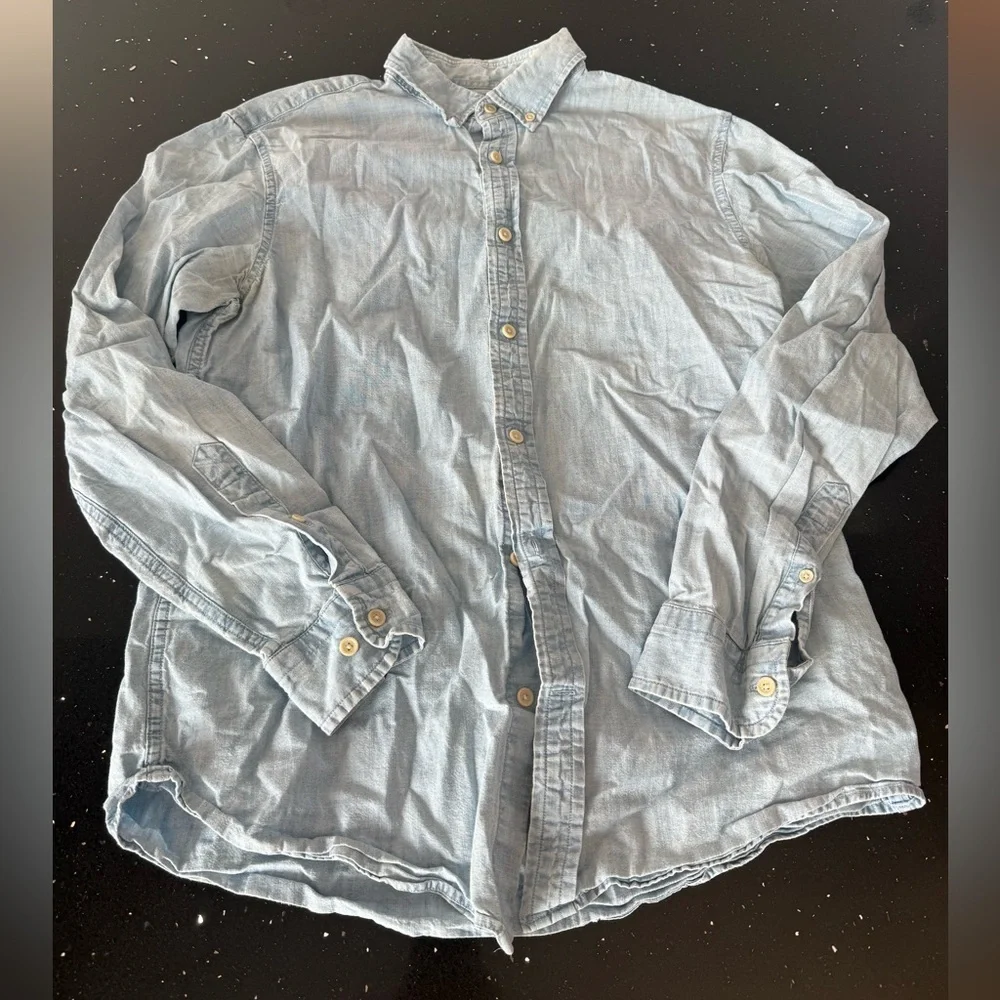 Men's Light Banana Republic Slim Fit Blue Casual Shirt